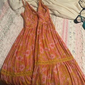 Floral Pink and Orange Dress